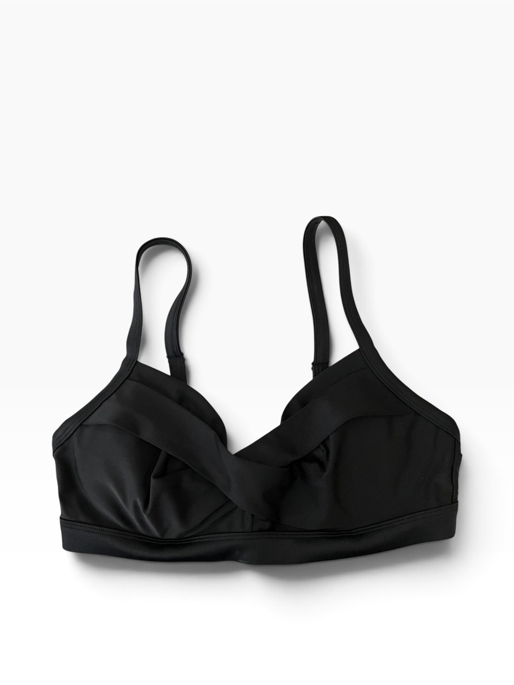 Athleta Wild Bloom Twister Bikini Top Womens Size 34B/C Black 964874 Padded Swim